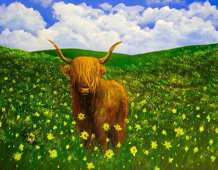 Highland Cow in Spring - prints