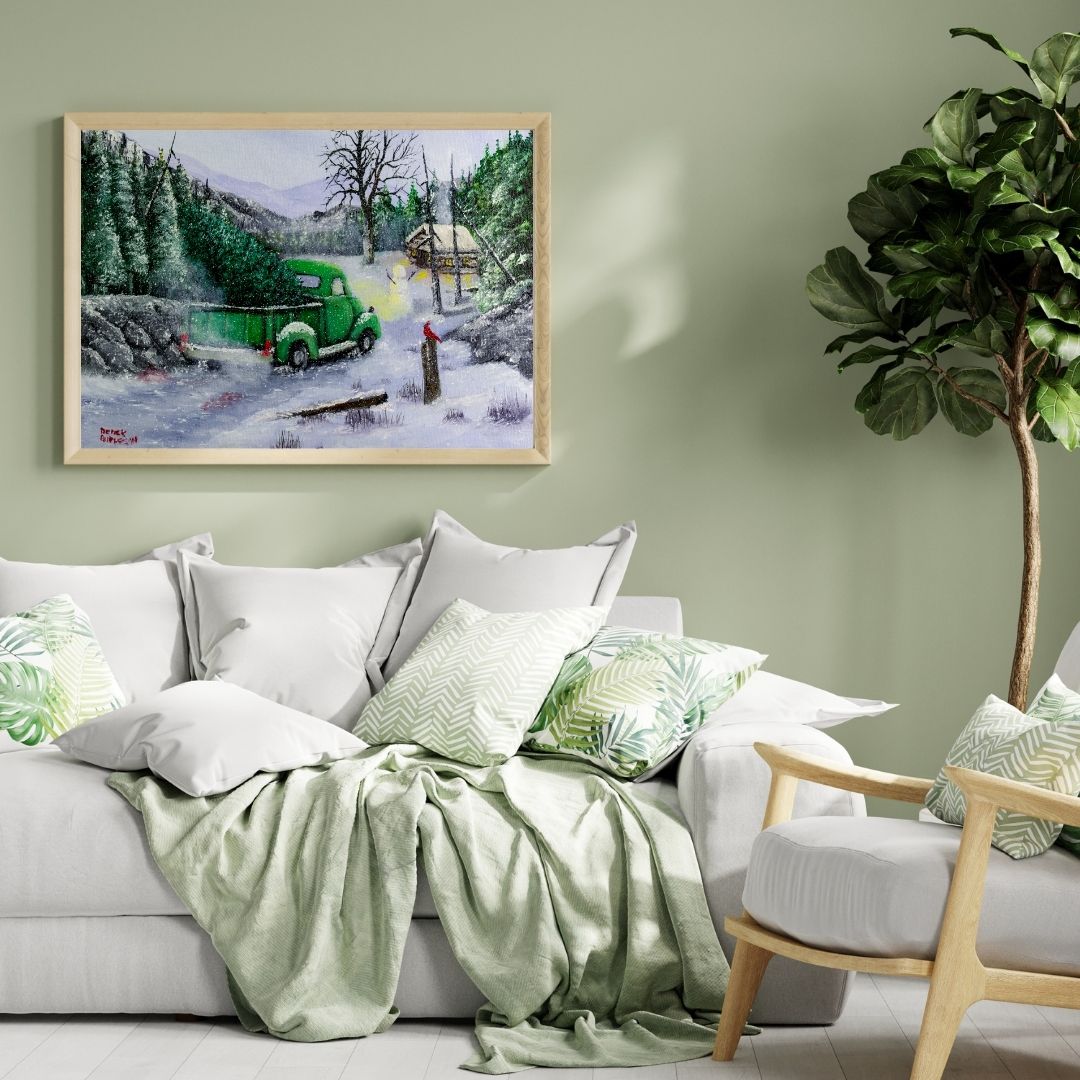 Bringing Home the Tree - Canvas Print