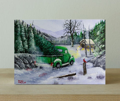 Bringing Home the Tree - Canvas Print