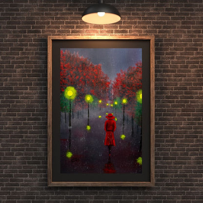 Girl in the Rain - Canvas Print
