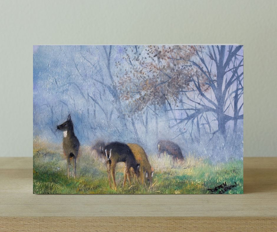 Deer in the Mist - Canvas Print