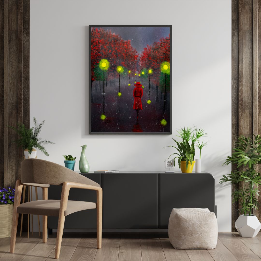 Girl in the Rain - Canvas Print
