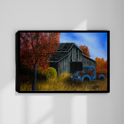 Kansas Barn in Fall - Canvas Print