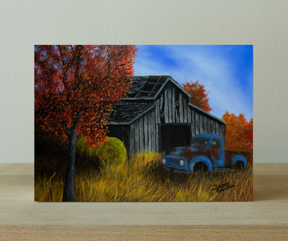 Kansas Barn in Fall - Canvas Print