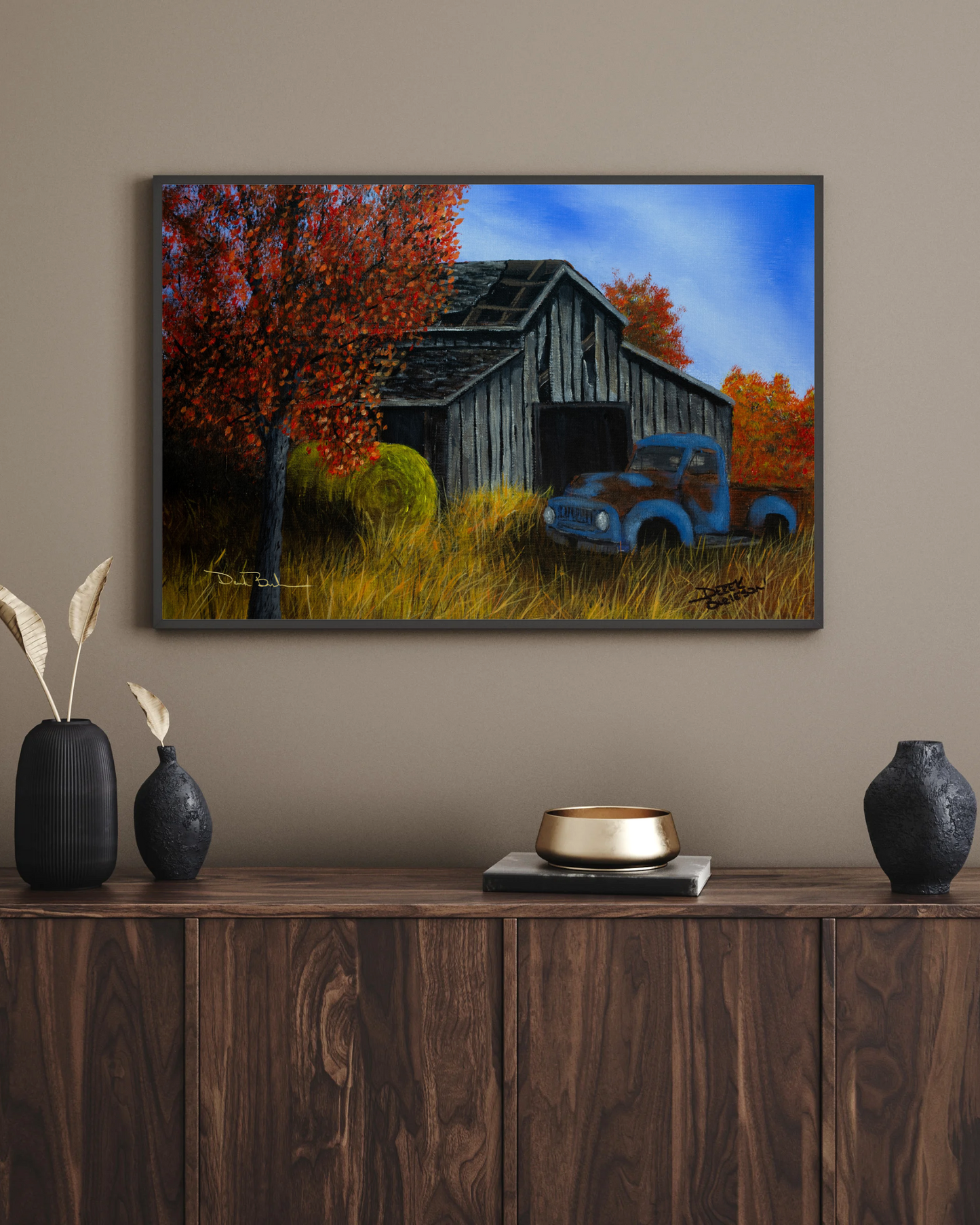 Kansas Barn in Fall - Canvas Print