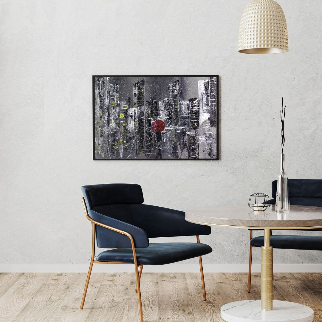 Rainy Night Skyline - Canvas Print