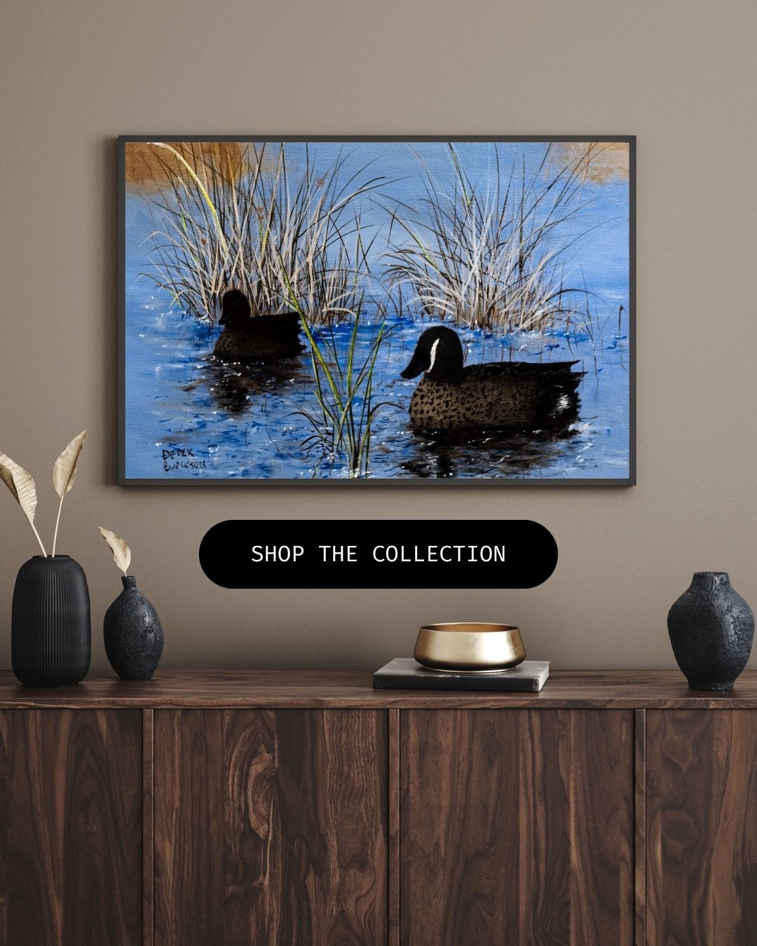 Blue Winged Teal Ducks - Canvas Print